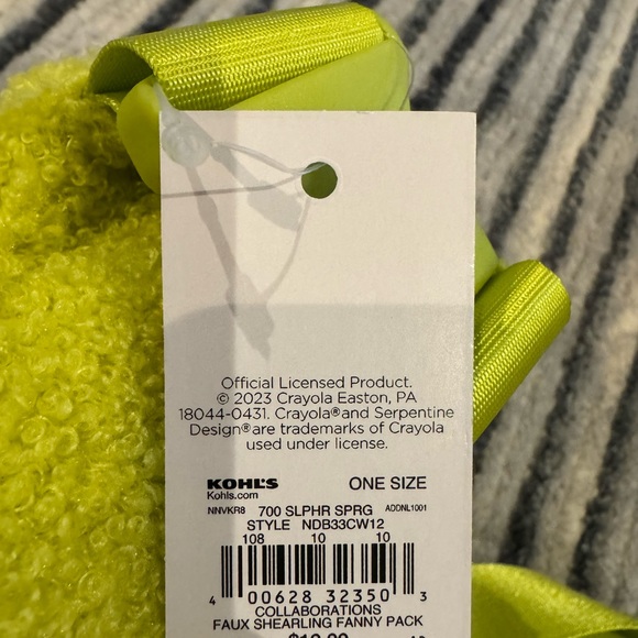 NWT! Crayola x Kohl’s Fanny pack, yellow/green. - Picture 7 of 10